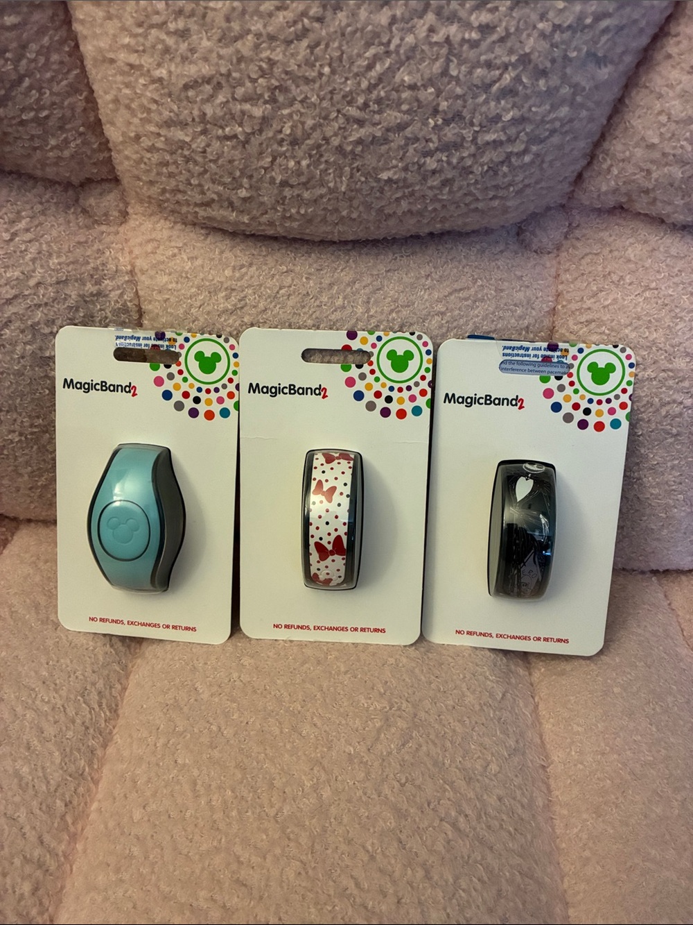 Disney MagicBand2 Set - Aqua, White with Red, Black